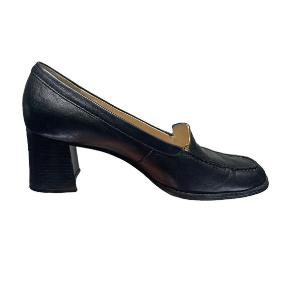 Vintage Y2K Chunky Heel Size 8.5 Maripe Black Leather Made in Brazil - Picture 2 of 13